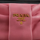 PRADA Ribbon Shoulder Bag Leather Black Gold Auth BD2127V-20