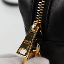 PRADA Ribbon Shoulder Bag Leather Black Gold Auth BD2127V-10