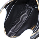 PRADA Ribbon Shoulder Bag Leather Black Gold Auth BD2127V-11