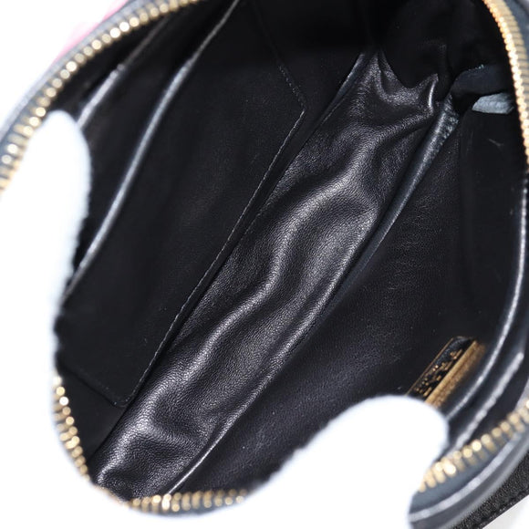 PRADA Ribbon Shoulder Bag Leather Black Gold Auth BD2127V