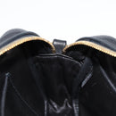 PRADA Ribbon Shoulder Bag Leather Black Gold Auth BD2127V-22