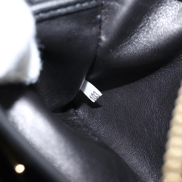 PRADA Ribbon Shoulder Bag Leather Black Gold Auth BD2127V