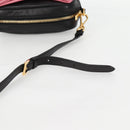 PRADA Ribbon Shoulder Bag Leather Black Gold Auth BD2127V-8