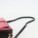 PRADA Ribbon Shoulder Bag Leather Black Gold Auth BD2127V-14
