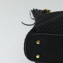 BALLY Chain Shoulder Bag Nylon Black Gold Auth BD2129-9