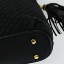 BALLY Chain Shoulder Bag Nylon Black Gold Auth BD2129-16