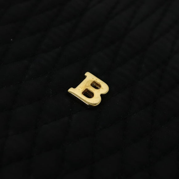 BALLY Chain Shoulder Bag Nylon Black Gold Auth BD2129