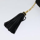BALLY Chain Shoulder Bag Nylon Black Gold Auth BD2129-10