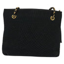 BALLY Chain Shoulder Bag Nylon Black Gold Auth BD2129-2