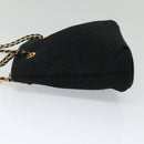 BALLY Chain Shoulder Bag Nylon Black Gold Auth BD2129-3