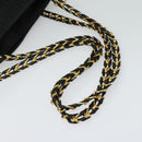 BALLY Chain Shoulder Bag Nylon Black Gold Auth BD2129-7