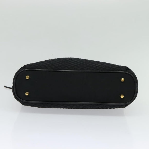 BALLY Chain Shoulder Bag Nylon Black Gold Auth BD2129