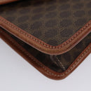 CELINE Macadam Canvas Shoulder Bag PVC Leather Brown Gold Auth BD213-9