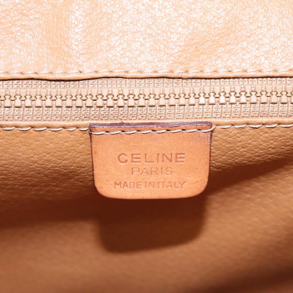 CELINE Macadam Canvas Shoulder Bag PVC Leather Brown Gold Auth BD213