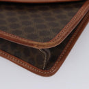 CELINE Macadam Canvas Shoulder Bag PVC Leather Brown Gold Auth BD213-14