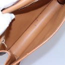 CELINE Macadam Canvas Shoulder Bag PVC Leather Brown Gold Auth BD213-10