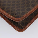 CELINE Macadam Canvas Shoulder Bag PVC Leather Brown Gold Auth BD213-10