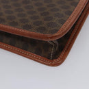 CELINE Macadam Canvas Shoulder Bag PVC Leather Brown Gold Auth BD213-15