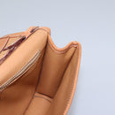 CELINE Macadam Canvas Shoulder Bag PVC Leather Brown Gold Auth BD213-18