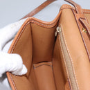 CELINE Macadam Canvas Shoulder Bag PVC Leather Brown Gold Auth BD213-19