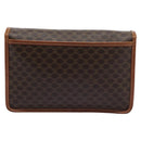 CELINE Macadam Canvas Shoulder Bag PVC Leather Brown Gold Auth BD213-2