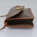 CELINE Macadam Canvas Shoulder Bag PVC Leather Brown Gold Auth BD213-3