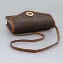 CELINE Macadam Canvas Shoulder Bag PVC Leather Brown Gold Auth BD213-6