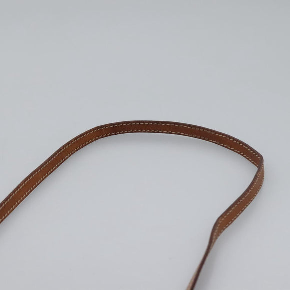 CELINE Macadam Canvas Shoulder Bag PVC Leather Brown Gold Auth BD213