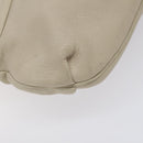 Salvatore Ferragamo Gancini Shoulder Bag Leather White Silver Auth BD2130-14