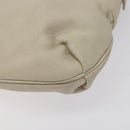 Salvatore Ferragamo Gancini Shoulder Bag Leather White Silver Auth BD2130-15