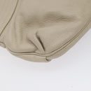 Salvatore Ferragamo Gancini Shoulder Bag Leather White Silver Auth BD2130-16