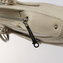 Salvatore Ferragamo Gancini Shoulder Bag Leather White Silver Auth BD2130-18