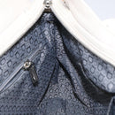 Salvatore Ferragamo Gancini Shoulder Bag Leather White Silver Auth BD2130-19