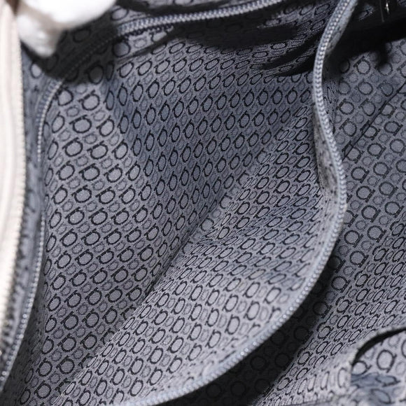 Salvatore Ferragamo Gancini Shoulder Bag Leather White Silver Auth BD2130