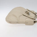 Salvatore Ferragamo Gancini Shoulder Bag Leather White Silver Auth BD2130-3