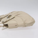 Salvatore Ferragamo Gancini Shoulder Bag Leather White Silver Auth BD2130-4