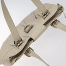 Salvatore Ferragamo Gancini Shoulder Bag Leather White Silver Auth BD2130-6