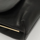 Salvatore Ferragamo Hand Bag Leather Black Gold Auth BD2131-8