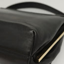 Salvatore Ferragamo Hand Bag Leather Black Gold Auth BD2131-17
