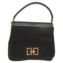 Salvatore Ferragamo Hand Bag Leather Black Gold Auth BD2131-13