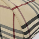 BURBERRY Nova Check Hand Bag Canvas Beige Silver Auth BD2133-9