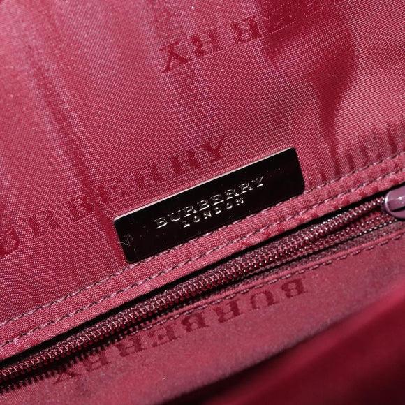 BURBERRY Nova Check Hand Bag Canvas Beige Silver Auth BD2133