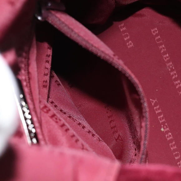 BURBERRY Nova Check Hand Bag Canvas Beige Silver Auth BD2133