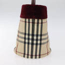 BURBERRY Nova Check Hand Bag Canvas Beige Silver Auth BD2133-3