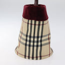 BURBERRY Nova Check Hand Bag Canvas Beige Silver Auth BD2133-4