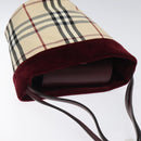 BURBERRY Nova Check Hand Bag Canvas Beige Silver Auth BD2133-6