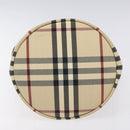 BURBERRY Nova Check Hand Bag Canvas Beige Silver Auth BD2133-5