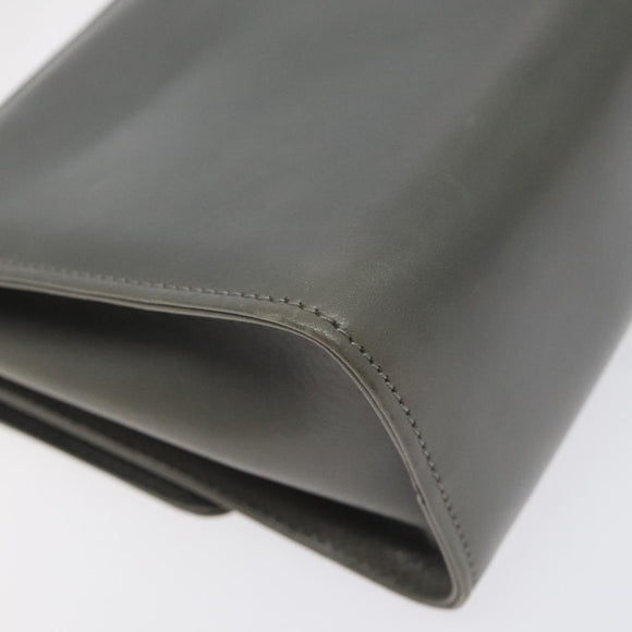 Salvatore Ferragamo Shoulder Bag Leather Gray Gold Auth BD2145