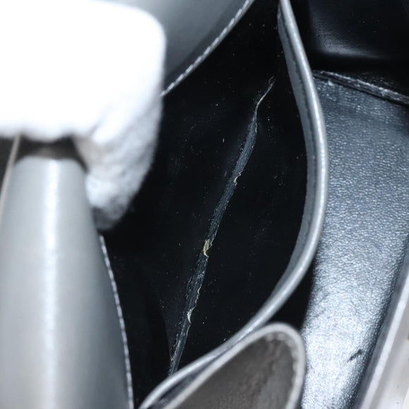 Salvatore Ferragamo Shoulder Bag Leather Gray Gold Auth BD2145