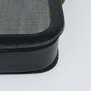 CELINE Shoulder Bag Leather Canvas Navy Gold Auth BD2149-16